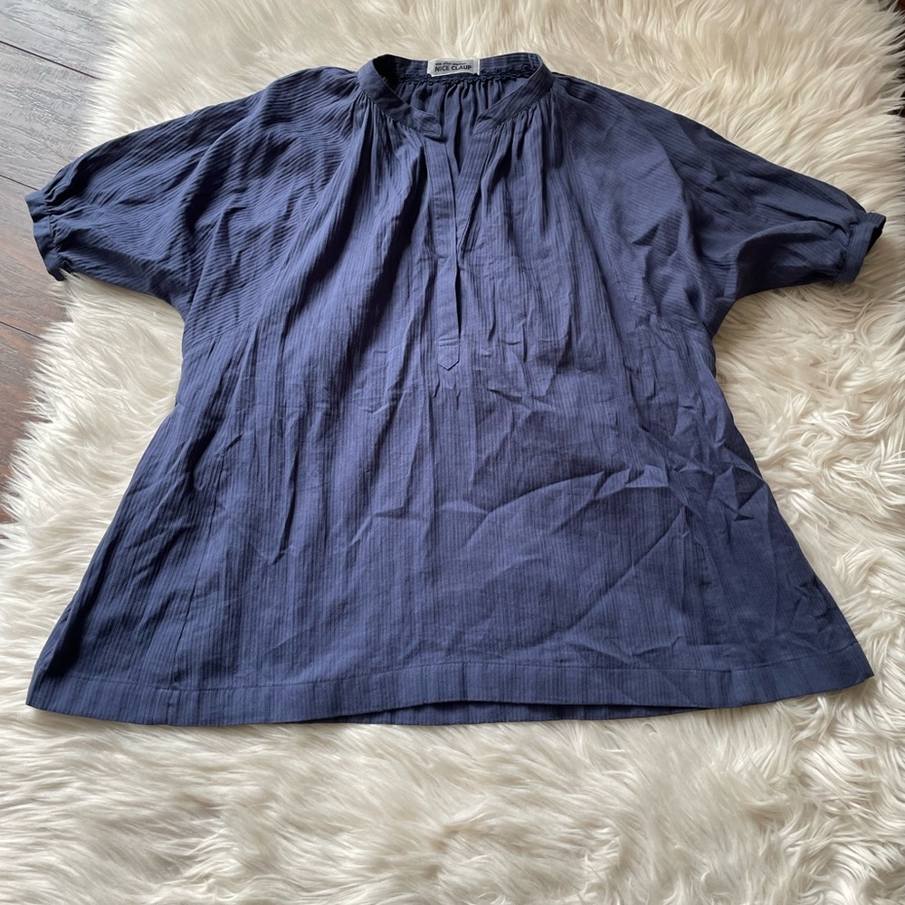 One After Another Nice Claup Blue Poplin Shirt